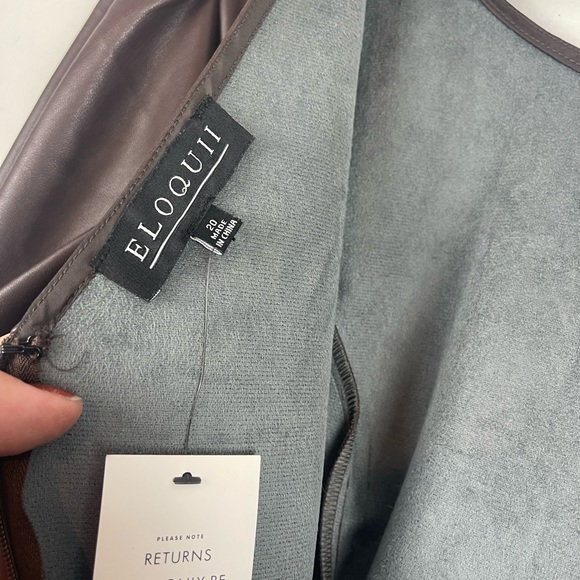 Eloquii Faux Leather Peplum Top NWT Size 20 - Picture 4 of 5